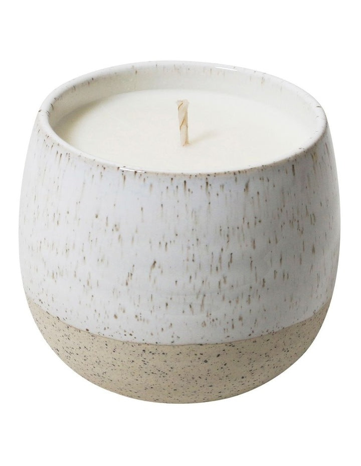 Natural Home Single Wick Candle in White Speckle