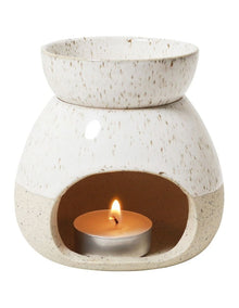 Natural Home 2 Piece Oil Burner 10cm in White Speckle