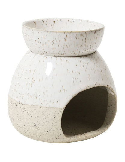 Natural Home 2 Piece Oil Burner 10cm in White Speckle