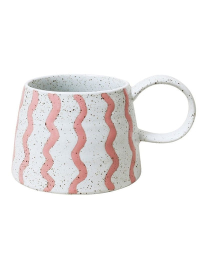 Celeste Hand Painted Mug in Pink Stripe