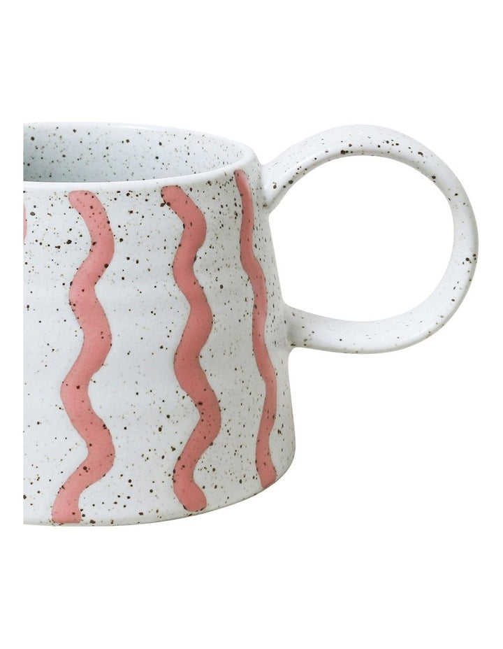 Celeste Hand Painted Mug in Pink Stripe