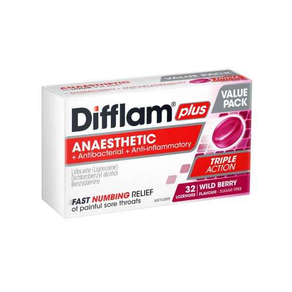 DIFFLAM PLUS ANAES TRIPLE BERRY LOZ 32