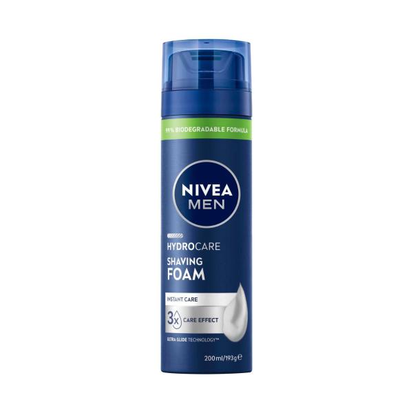 NIVEA MEN HYDROCARE MOISTURISING SHAVING FOAM WITH ALOE VERA & PRO-VITAMIN B5  200ML