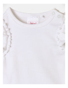 Essential Rib Plain Bodysuit in White