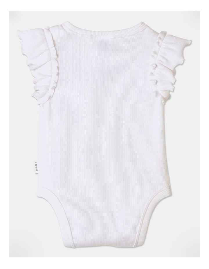 Essential Rib Plain Bodysuit in White