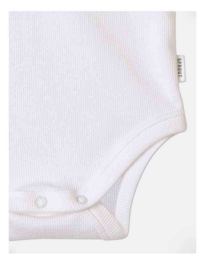 Essential Rib Plain Bodysuit in White