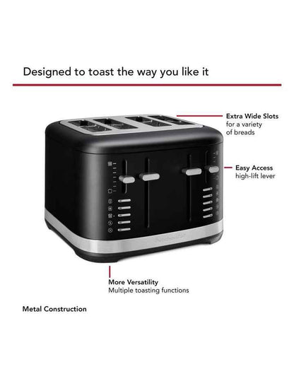 4 Slice Toaster in Matte Black 5KMT4109ABM