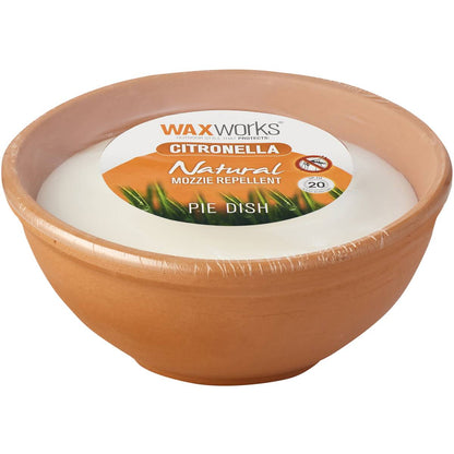 Waxworks Terracotta Pie Dish Citronella Candle each