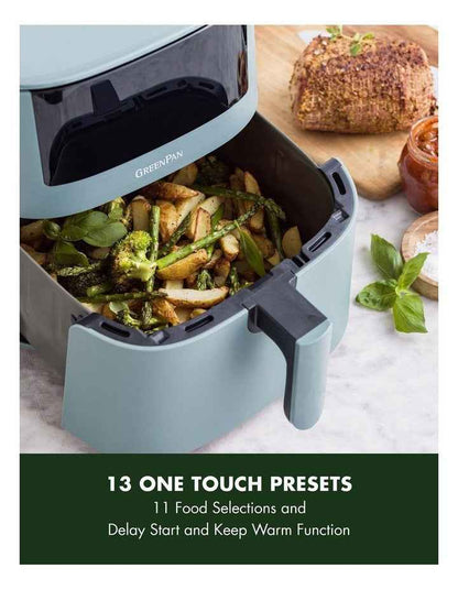 Bistro XXL Coloured Air Fryer in Smokey Blue PFAS-free ceramic non-stick