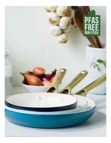 Shades 3pc Frypan Set Coastal PFAS-free ceramic non-stick