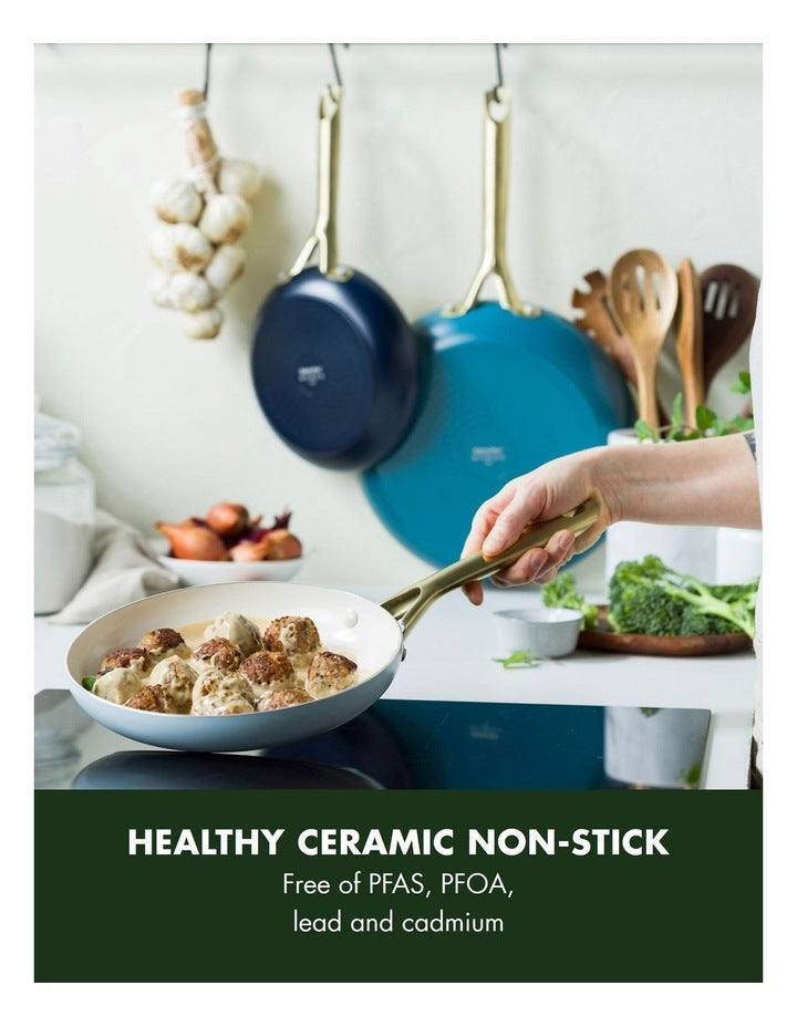 Shades 3pc Frypan Set Coastal PFAS-free ceramic non-stick