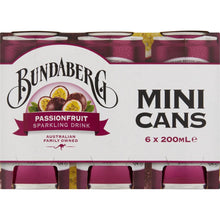Bundaberg Passionfruit Sparkling Drink 200ml x6 Pack