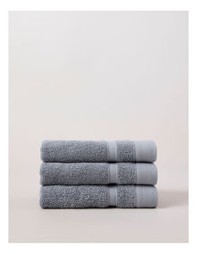 Luxury Egyptian 3pk Face Washer in Mid Blue