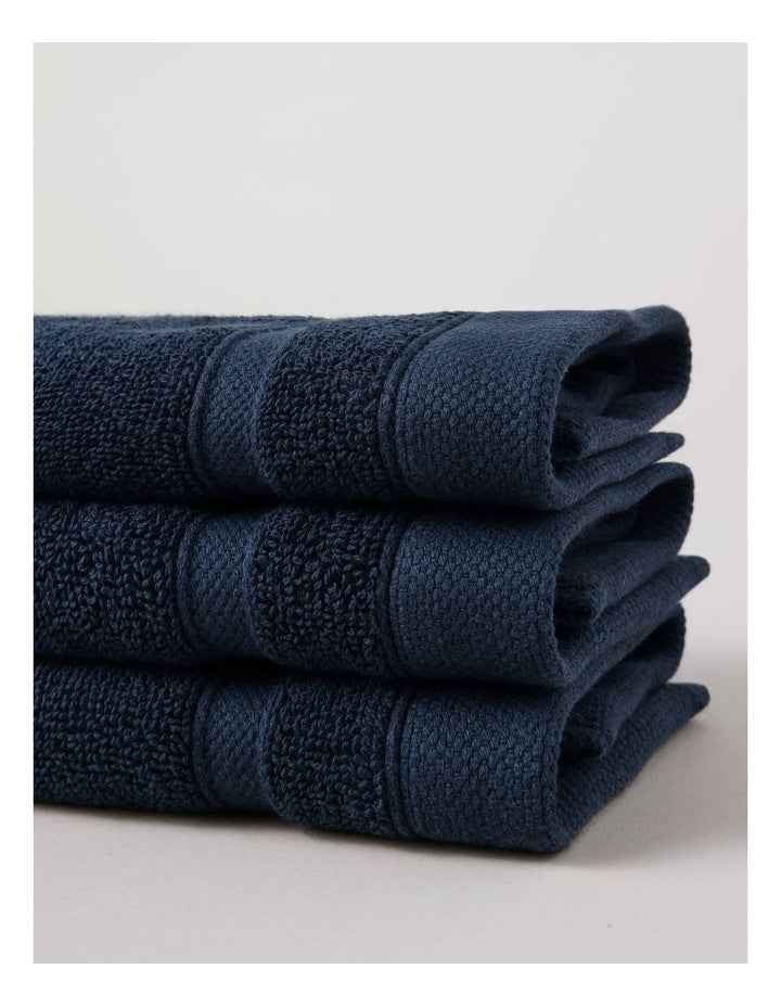 Luxury Egyptian 3pk Face Washer in Blue