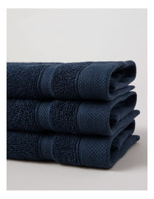 Luxury Egyptian 3pk Face Washer in Blue