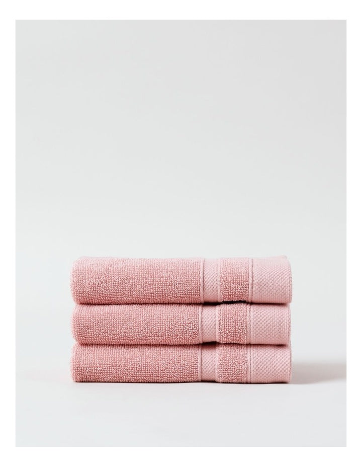 Luxury Egyptian 3pk Face Washer in Rose