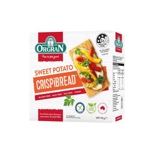 ORGRAN SWEET POTATO CRISPIBREAD 125G