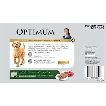 Optimum Adult Wet Dog Food with Lamb & Rice Trays 100g x 24 pack