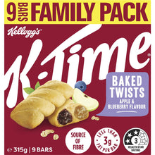Kellogg's K-Time Baked Twists Apple & Blueberry Flavoured Snack Bars 9 Pack
