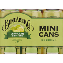 Bundaberg Mini Cans Lemon Lime Bitters 6 x 200ml