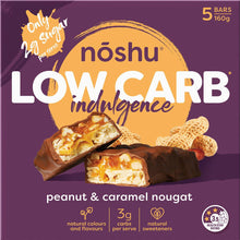 Noshu Low Carb Peanut & Caramel Nougat Indulgence Bars 5 Pack