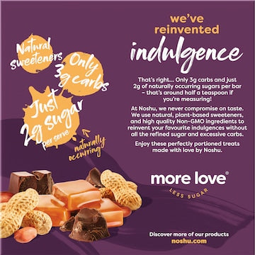 Noshu Low Carb Peanut & Caramel Nougat Indulgence Bars 5 pack