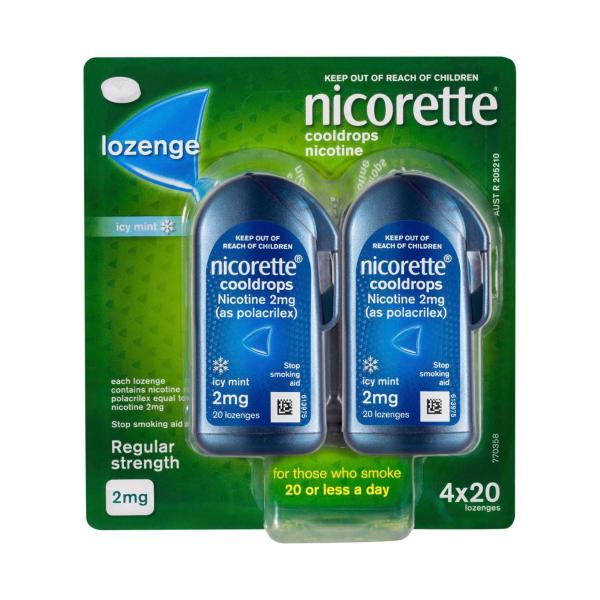 NICORETTE COOLDROPS LOZENGE 2MG 80PACK