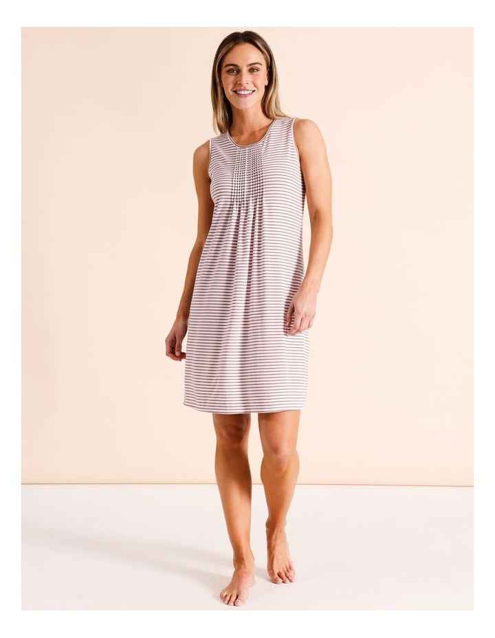 Snug PVE Sleeveless Nightie in Grape Stripe
