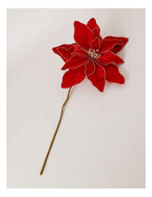 Heirloom Christmas Oversized Poinsettia Pick 61cm in Red