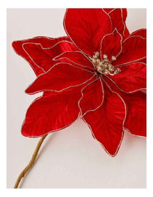 Heirloom Christmas Oversized Poinsettia Pick 61cm in Red