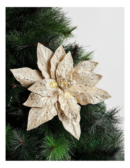 Luxe Christmas Beaded Metallic Pick 50cm in Champagne