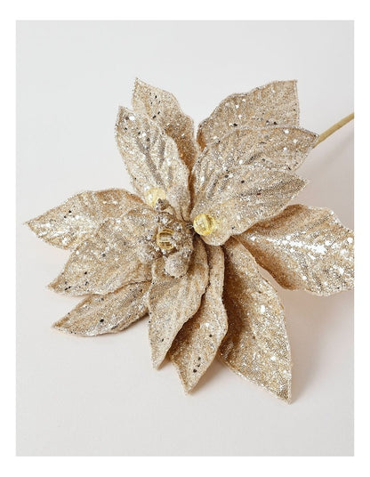 Luxe Christmas Beaded Metallic Pick 50cm in Champagne