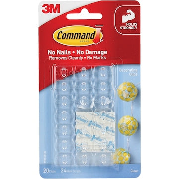 3M Command Decorating Clips Clear 20 pack