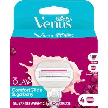 Gillette Venus Olay Comfortglide Sugarberry Razor Blades 4 pack