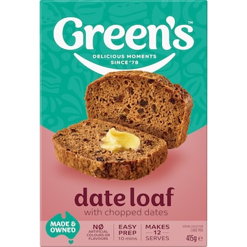Green's Cake Mix Traditional Date Loaf 415g
