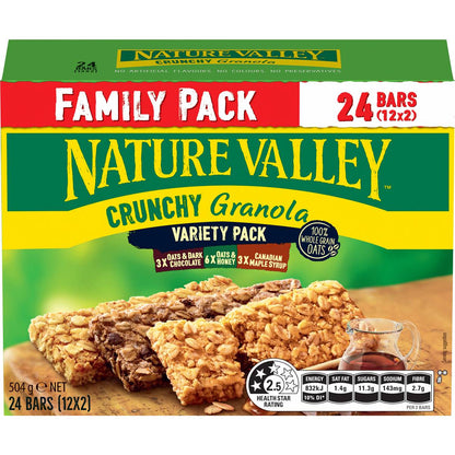 Nature Valley Crunchy Family Variety Granola Bars 42g x 12 pack