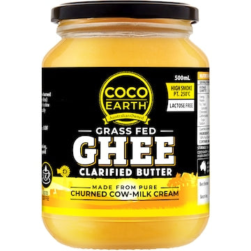 Coco Earth Ghee Clarified Butter Grass Fed 500mL