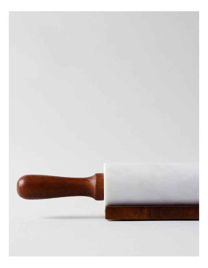 Marble Acacia Rolling Pin w Stand