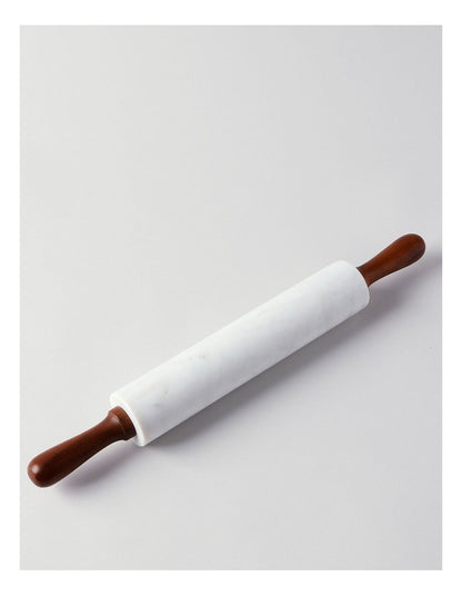 Marble Acacia Rolling Pin w Stand