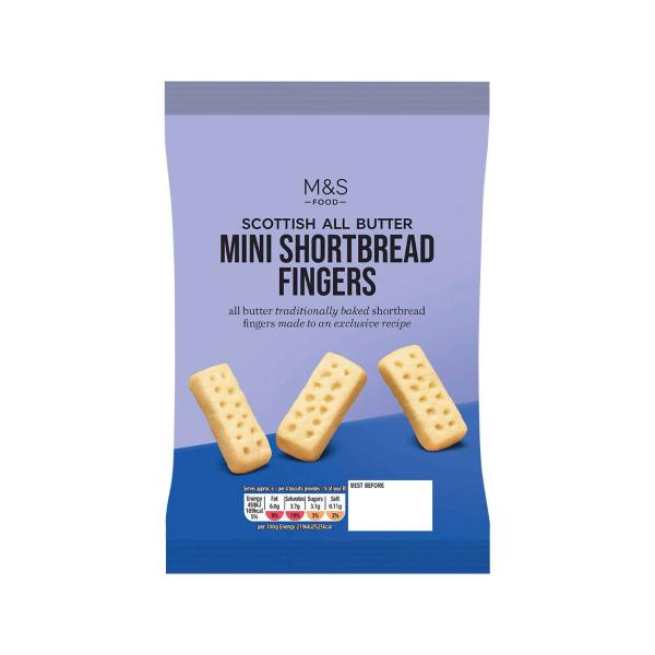 M&S MINI SHORTBREAD FINGERS 125G