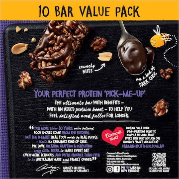 Carman's Protein Bars Double Dark Choc with Belgian Chocolate 10 pack