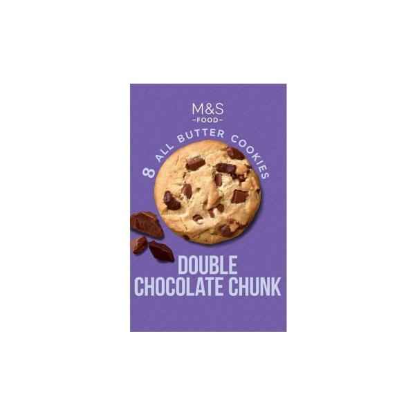 M&S ALL BUTTER DOUBLE BELGIAN CHOCOLATE CHUNK COOKIES 200G
