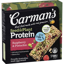 Carman's Protein Bars Seed & Plant, Raspberry & Pistachio 5 pack