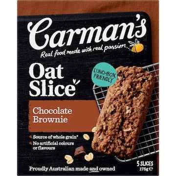 Carman's Oat Slices Belgian Choc Brownies 5 pack
