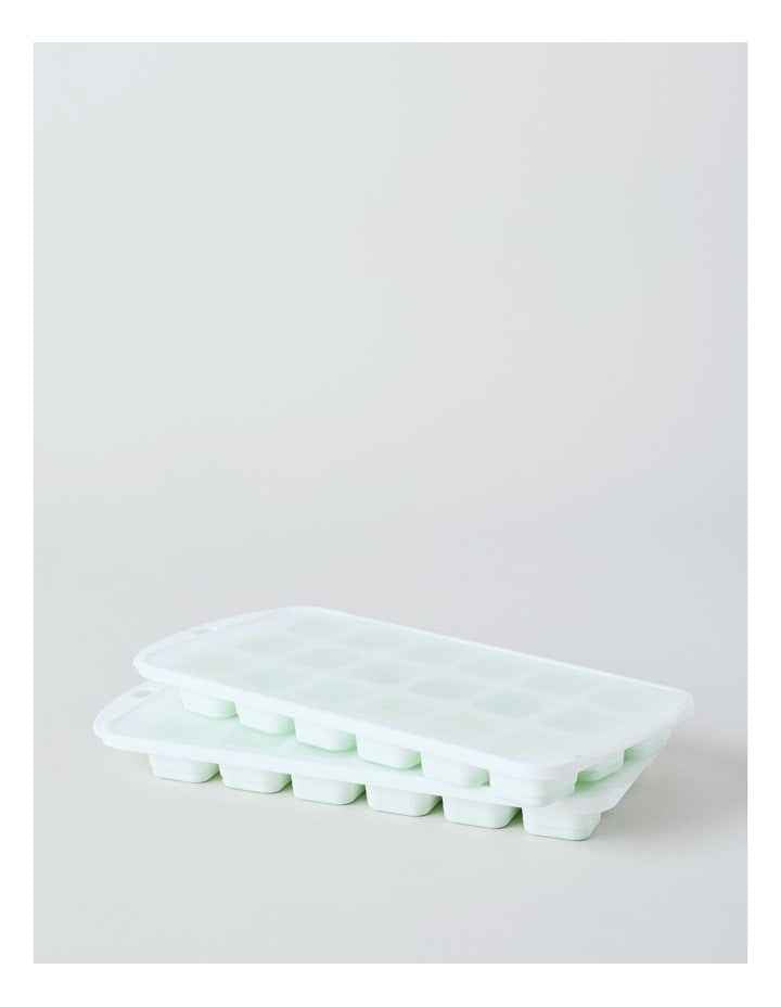 Set of 2 Ice Cube Trays Silicone with PP Lid 27.6x13x2.4cm