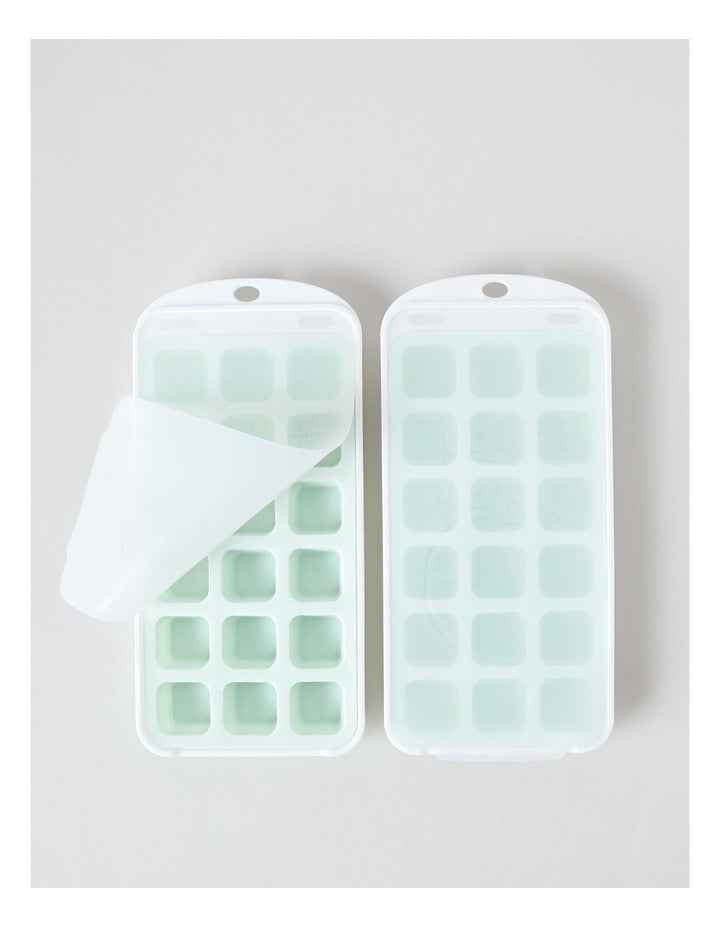 Set of 2 Ice Cube Trays Silicone with PP Lid 27.6x13x2.4cm