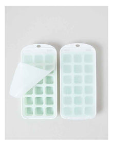 Set of 2 Ice Cube Trays Silicone with PP Lid 27.6x13x2.4cm
