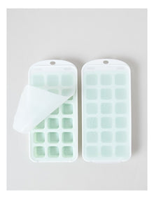 Set of 2 Ice Cube Trays Silicone with PP Lid 27.6x13x2.4cm