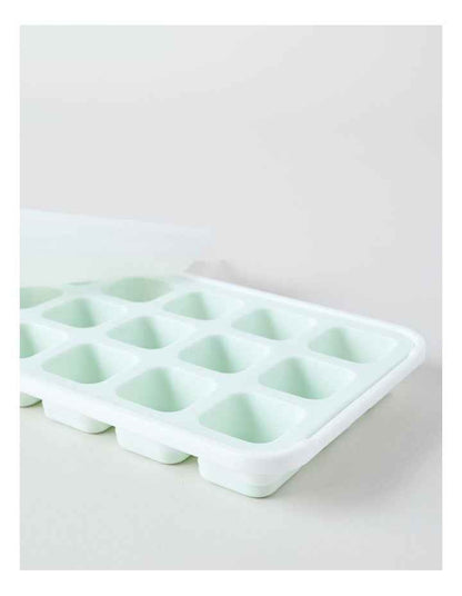 Set of 2 Ice Cube Trays Silicone with PP Lid 27.6x13x2.4cm