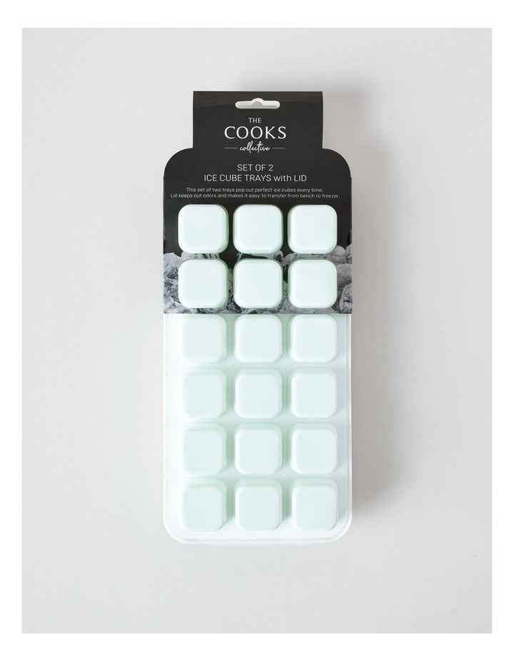 Set of 2 Ice Cube Trays Silicone with PP Lid 27.6x13x2.4cm